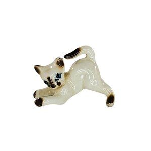 Vintage Bone China Siamese Kitten Cat Miniature Figurine